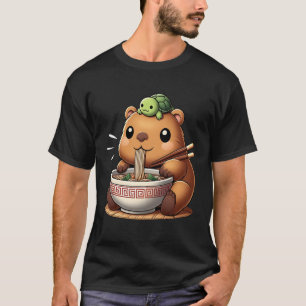 Schildkröte im Kopf Süße Capybara Ramen Kawaii Cap T-Shirt