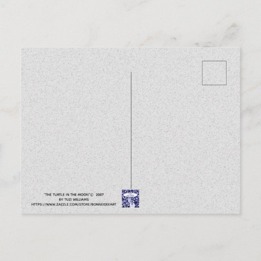Schildkröte im Mond Whimsical Watercolor Postkarte (Rückseite)