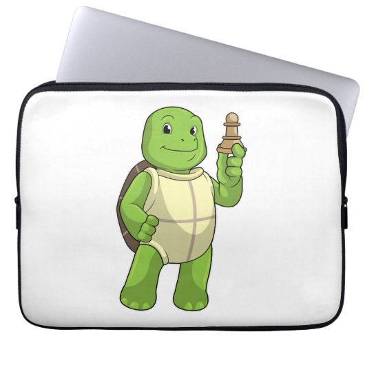 Schildkröte im Schach mit gestapeltem Schach Laptopschutzhülle (Vorderseite)