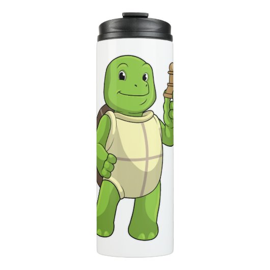 Schildkröte im Schach mit gestapeltem Schach Thermosbecher (Vorderseite)