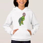 Schildkröte im Tennis mit Tennisschläger Hoodie (Vorderseite)
