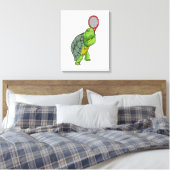 Schildkröte im Tennis mit Tennisschläger Leinwanddruck (Insitu (Schlafzimmer))