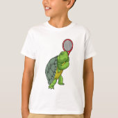 Schildkröte im Tennis mit Tennisschläger T-Shirt (Vorderseite)