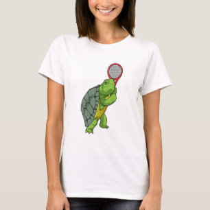 Schildkröte im Tennis mit Tennisschläger T-Shirt