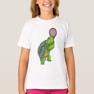 Schildkröte im Tennis mit Tennisschläger T-Shirt