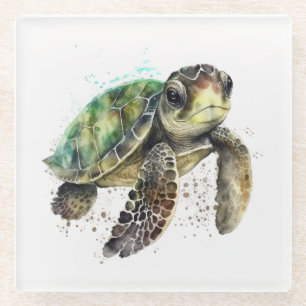 Schildkröte in Aquarellfarben Untersetzer
