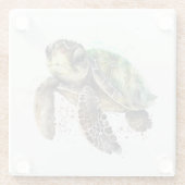 Schildkröte in Aquarellfarben Untersetzer (Rückseite)