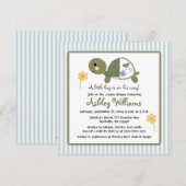 Schildkröte in den Windel-Babyparty-Einladungen Einladung (Vorne/Hinten)