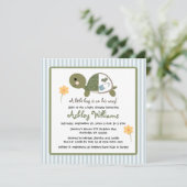 Schildkröte in den Windel-Babyparty-Einladungen Einladung (Stehend Vorderseite)