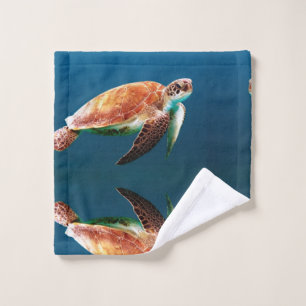 Schildkröte in der Blauen See Waschlappen