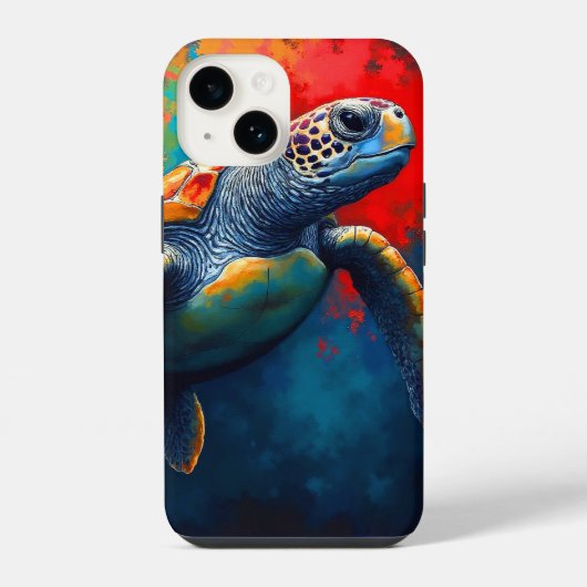 Schildkröte in der Tiefsee iPhone Hülle (Rückseite)