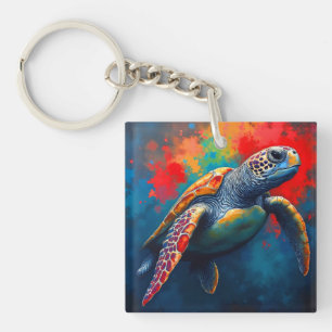 Schildkröte in der Tiefsee Schlüsselanhänger