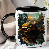 Schildkröte in der Waldreflektion Tasse