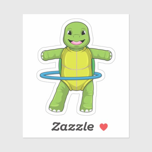Schildkröte in Fitness mit Fitness-Reifen Aufkleber (Blatt)