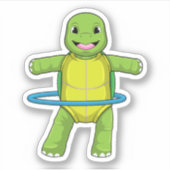 Schildkröte in Fitness mit Fitness-Reifen Aufkleber (Vorderseite)
