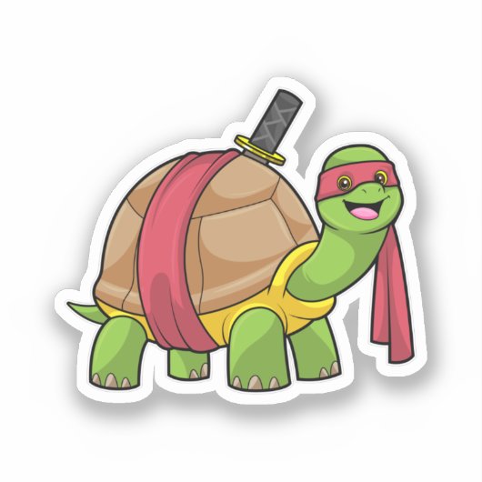 Schildkröte in Kampfkunst mit Schwert Aufkleber (Vorderseite)