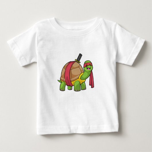 Schildkröte in Kampfkunst mit Schwert Baby T-shirt (Vorderseite)