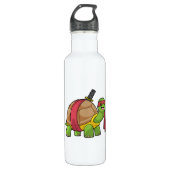 Schildkröte in Kampfkunst mit Schwert Edelstahlflasche (Vorderseite)