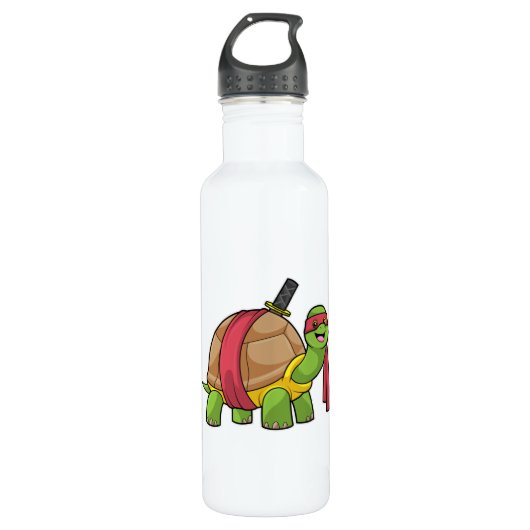 Schildkröte in Kampfkunst mit Schwert Edelstahlflasche (Vorderseite)
