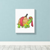 Schildkröte in Kampfkunst mit Schwert Leinwanddruck (Insitu (Holzboden))