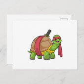 Schildkröte in Kampfkunst mit Schwert Postkarte (Vorne/Hinten)