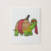 Schildkröte in Kampfkunst mit Schwert Puzzle (Vertikal)