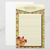 Schildkröte innerhalb des Schildkröte gezeichneten Briefpapier (Vorne/Hinten)