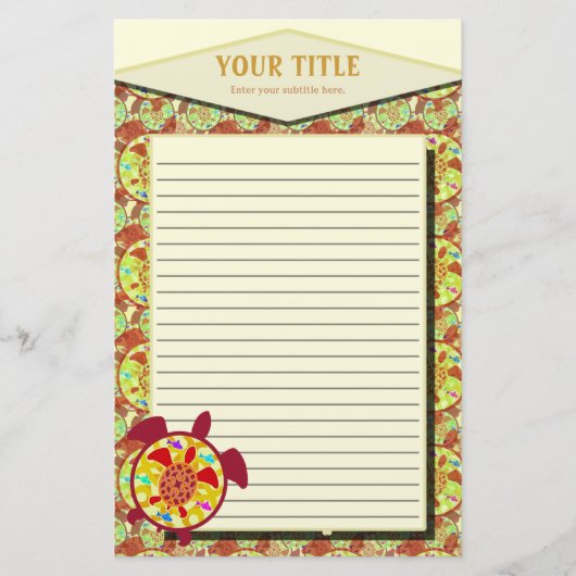 Schildkröte innerhalb des Schildkröte gezeichneten Briefpapier (Vorderseite)