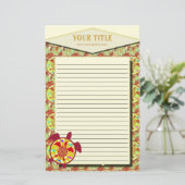 Schildkröte innerhalb des Schildkröte gezeichneten Briefpapier (Stehend Vorderseite)