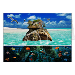 Schildkröte-Insel-Fantasie-abgelegener