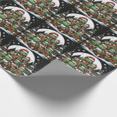 Schildkröte ist glücklich mit Weihnachtsgeschenken Geschenkpapier (Ecke)