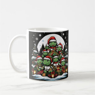 Schildkröte ist glücklich mit Weihnachtsgeschenken Kaffeetasse