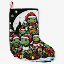 Schildkröte ist glücklich mit Weihnachtsgeschenken