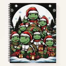 Schildkröte ist glücklich mit Weihnachtsgeschenken