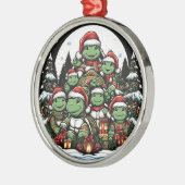 Schildkröte ist glücklich mit Weihnachtsgeschenken Ornament Aus Metall (Links)