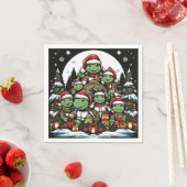 Schildkröte ist glücklich mit Weihnachtsgeschenken Serviette (Beispiel)