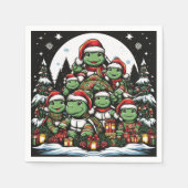 Schildkröte ist glücklich mit Weihnachtsgeschenken Serviette (Vorderseite)