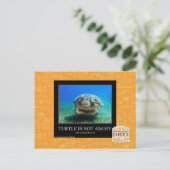 Schildkröte ist nicht wütend postkarte (Stehend Vorderseite)