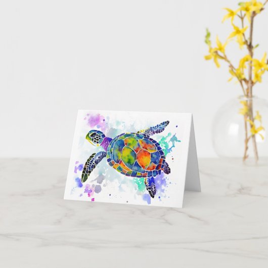 Schildkröte Karte (Gelbe Blume)