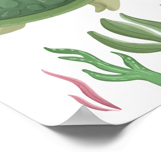 Schildkröte Kinderzimmer Poster Sea Animal Kids Zi (Ecke)