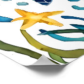 Schildkröte, kleiner niedlicher Seetang Poster (Ecke)