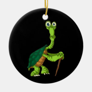 Schildkröte Landschildkröte Ruhestand Lustig Stehe Keramik Ornament