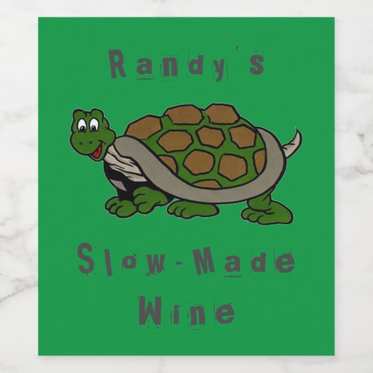 Schildkröte langsam hausgemachte langsamer Tortois Weinetikett (Einzelnes Label)