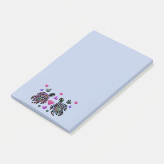 Schildkröte-Liebe Post-it Klebezettel (angewinkelt)