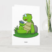 Schildkröte liest Buch Karte (Rückseite)