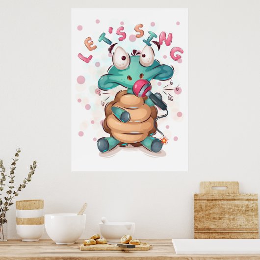 Schildkröte Lover Niedlich Turtle singt Poster (Küche)
