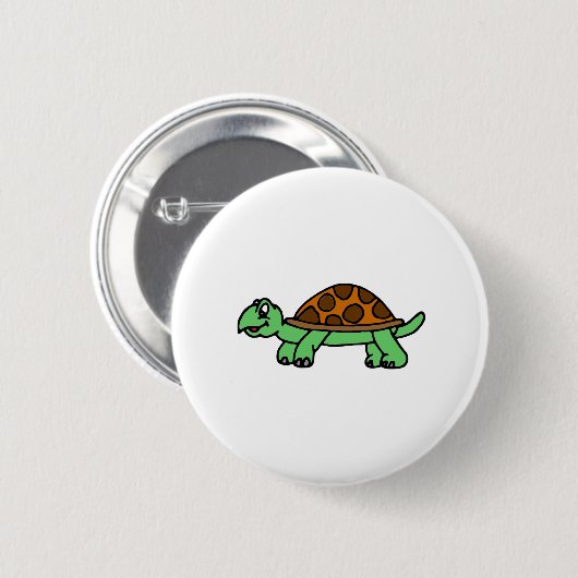 Schildkröte Lustig Button (Vorne & Hinten)
