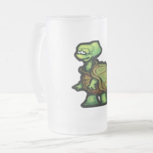 Schildkröte Mattglas Bierglas (Vorderseite Links)