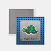 Schildkröte; Metallaussehen Magnet (Vorderseite/Rückseite)