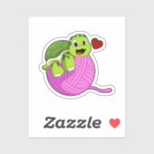 Schildkröte mit Ball of Wool Aufkleber (Blatt)